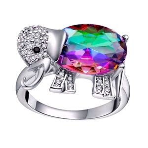 Elephant Gemstone Ring